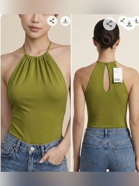 🌹✅H&M Olive Green Halter Tank Top